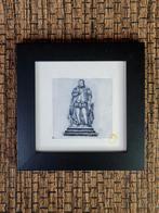 Ets Standbeeld Willem van Oranje Den Haag 10x10 cm met lijst, Minder dan 50 cm, Oorspronkelijke maker, Nieuw, Ophalen of Verzenden