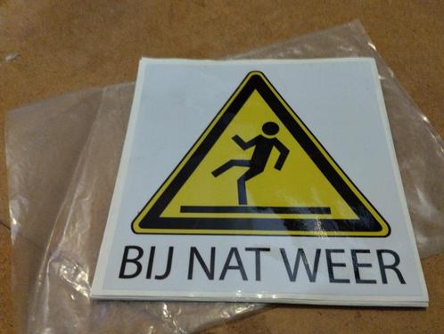 Te koop; Pas op glad stikkers, waarschuwings stikkers., Hobby en Vrije tijd, Stickers en Plaatjes, Nieuw, Sticker, Ophalen of Verzenden