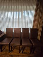 Set van 4 bruine eetkamerstoelen., Huis en Inrichting, Ophalen, Overige materialen, Bruin, Zo goed als nieuw
