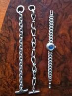 Jaren '60. Horloge en 2 armbanden. Massief zilver., Ophalen of Verzenden