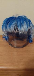 Korte blauwe pruik Halloween/cv, Ophalen, Zo goed als nieuw, Carnaval