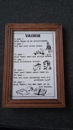 Vintage Tegeltjeswijsheid 'Vader' met Houten Lijst tegeltje, Ophalen of Verzenden