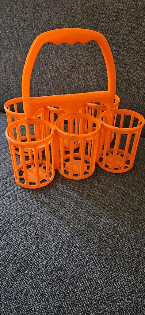 Vintage Curver flessendrager - Oranje, Huis en Inrichting, Keuken | Keukenbenodigdheden, Ophalen of Verzenden
