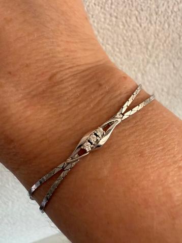 S204/Vintage Zilveren TEKA armband Bergkristal beschikbaar voor biedingen