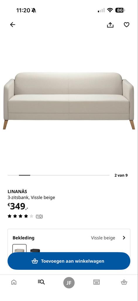 IKEA LINANÄS 3-zitsbank - Zo goed als nieuw!, Huis en Inrichting, Banken | Bankstellen, Zo goed als nieuw, Rechte bank, Driepersoons