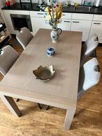 Eethoektafel - 160x90 grijs/bruin z.g.a.n., Huis en Inrichting, Tafels | Eettafels, Ophalen, Eikenhout, 50 tot 100 cm, Zo goed als nieuw