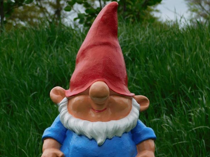 Kabouter Blauw - 52 cm - Polystone, Tuin en Terras, Tuinbeelden, Nieuw, Tuinkabouter, Kunststof, Ophalen of Verzenden