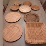 Rieten wandmandjes, boho, bloemschikken, onderborden, Huis en Inrichting, Ophalen of Verzenden, Gebruikt, Riet, Schaal