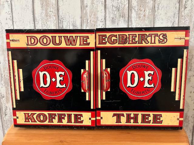 Groot Douwe Egberts winkelblik., Verzamelen, Blikken, Gebruikt, Koffie, Douwe Egberts, Ophalen