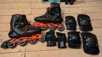 Oxelo heren skeelers maat 47 met beschermers, Sport en Fitness, Heren, Zo goed als nieuw, Inline skates 4 wielen, Ophalen