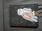 Een zelfgemaakt schilderij van een sneeuwuil, Ophalen of Verzenden