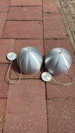 Hanglampen aluminium, 2 stuks, 30 cm doorsnede, 25 cm hoog, Ophalen, Modern / industrieel, Metaal of Aluminium, Zo goed als nieuw