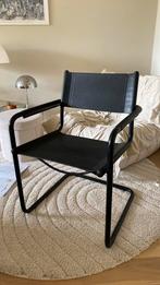 Zwarte Marcel Breuer Bauhaus stijl eetkamerstoel, Huis en Inrichting, Stoelen, Ophalen, Zwart, Leer, Zo goed als nieuw