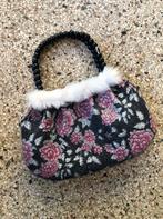 Stoffen tas vintage look met houten hengsel en bloemen, Ophalen of Verzenden, Nieuw