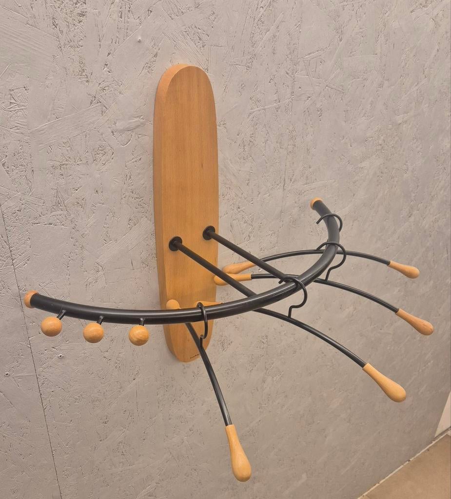 Bony Design wandkapstok met hangers – hout & metaal, Huis en Inrichting, Woonaccessoires | Kapstokken, Gebruikt, Minder dan 100 cm
