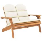 Tuinbank Adirondack met kussens 126 cm massief acaciahout, Ophalen of Verzenden, Nieuw