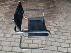 Buisframe vintage stoel leer, Huis en Inrichting, Stoelen, Ophalen, Gebruikt, Zwart, Vintage