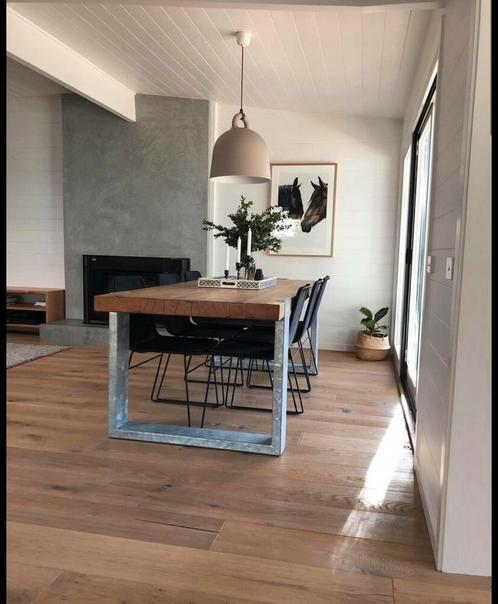 EIKEN VINTAGE VLOER, RUSTIEK GEBORSTELD EN KLEURLOOS, Huis en Inrichting, Stoffering | Vloerbedekking, Nieuw, 75 m² of meer, Ophalen of Verzenden