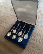 6 verzilverde Kerstlepeltjes personages Charles Dickens, Ophalen of Verzenden