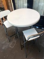 Inklapbare statafel met 2 hoge stoelen, Ophalen, Gebruikt, Metaal, Inklapbaar