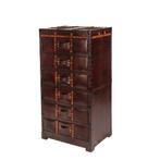 Vintage Look Ladekast van Leer Kledingkast Retro Ladenkast, Info@dehanzeherten.nl, 5 laden of meer, 100 tot 150 cm, Nieuw