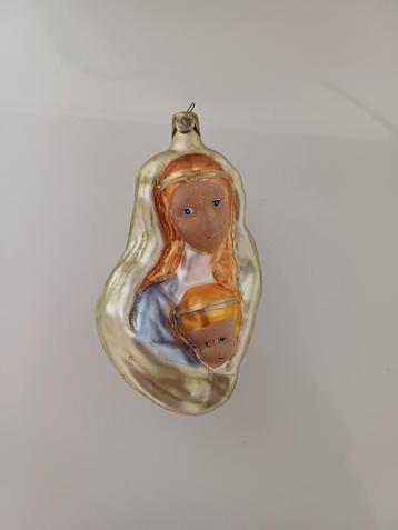Oude vintage kerstbal Maria en kind beschikbaar voor biedingen