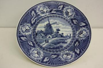 Antiek Delfts blauw wandbord met molen.  beschikbaar voor biedingen