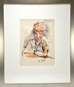 520. Aquarel, E.B. van Dulmen Krumpelman - portret, ca. 1950, Ophalen of Verzenden