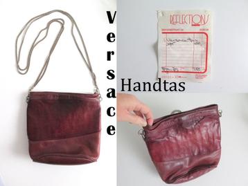 Vintage design handtas Versace, kleur bordeau rood beschikbaar voor biedingen