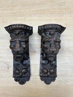 2 vintage leeuwenkoppen ornamenten, Antiek en Kunst, Ophalen