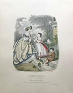 Franse modeprenten lithografie La Mode Illustrée, Ophalen of Verzenden, Voor 1940, Gebruikt, Prent