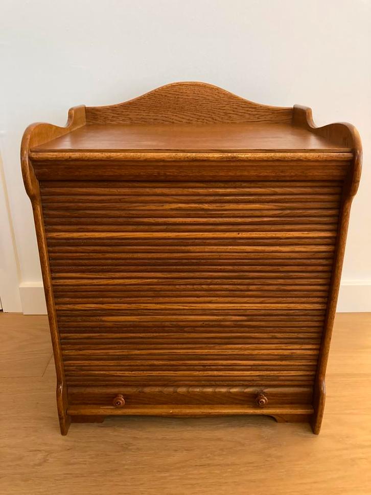 Rolluikkastje van eikenhout., Huis en Inrichting, Woonaccessoires | Krantenbakken en Lectuurbakken, Gebruikt, Ophalen