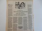 Mary Servaes Zangeres zonder Naam. Artikel uit tijdschrift., Ophalen of Verzenden, 1980 tot heden, Nederland, Knipsel(s)