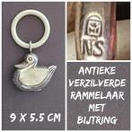 Antieke verzilverde rammelaar met bijtring eend WMF gemerkt, Ophalen of Verzenden, Zilver