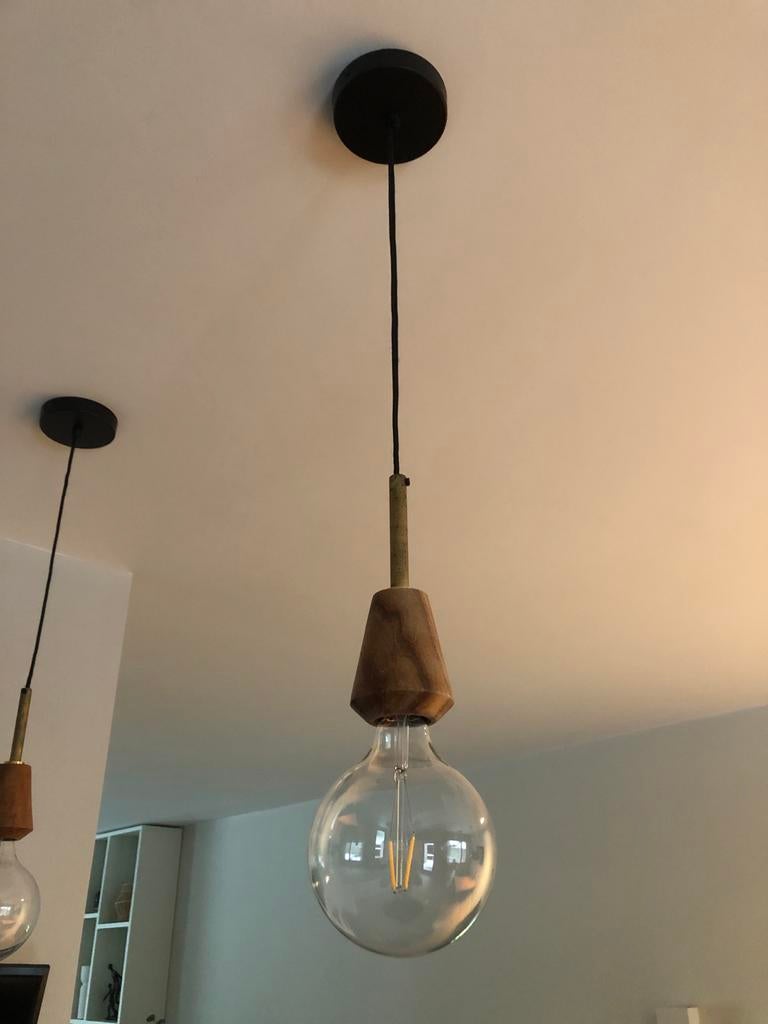 Dutchbone Sura hanglamp met LED Globe lamp, Ophalen, Zo goed als nieuw, Minder dan 50 cm