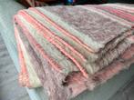 Mooie vintage wollen deken in roze gestreept, Ophalen of Verzenden, Gebruikt