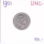 Schitterende 25 cent 1901 UNC- voor 135 euro***, Zilver, 25 cent, Ophalen of Verzenden, Koningin Wilhelmina