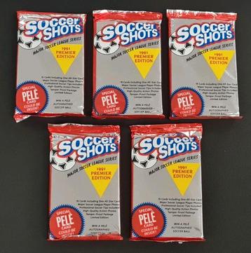 5x 1991 Soccer Shots MSL Sealed Trading Card Packs Pele beschikbaar voor biedingen