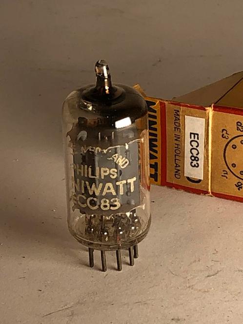 Philips Miniwatt ECC83 D getter DX mCP buisje, Antiek en Kunst, Antiek | Tv's en Audio, Ophalen of Verzenden