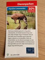 Kortingsbon voor AquaZoo Leeuwarden., Tickets en Kaartjes, Drie personen of meer, Kortingskaart