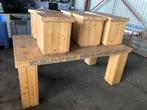 te koop:tafel met 6 stoelen op maat gemaakt, Ophalen, Rechthoekig, 200 cm of meer, 50 tot 100 cm