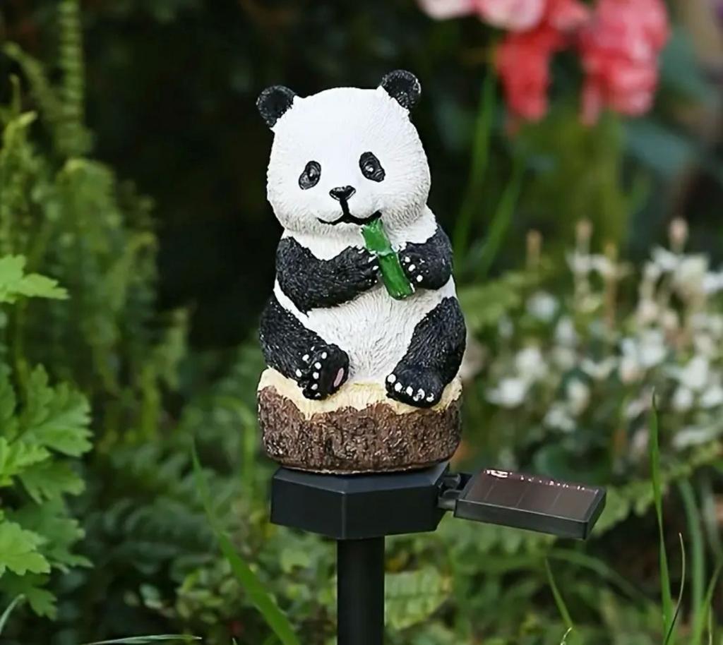 Panda solar led lamp zonne energie led lamp nieuw, Ophalen, Nieuw, Overige materialen, Dierenbeeld