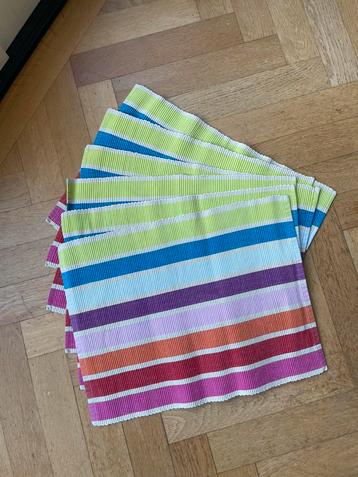 Set placemats (6) 47x34 cm katoen vrolijke kleuren setprijs! beschikbaar voor biedingen