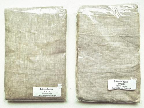 100% linnen kussenslopen 50x70 (set van 2) Sand/Beige, Huis en Inrichting, Slaapkamer | Beddengoed, Nieuw, Hoeslaken of Sloop