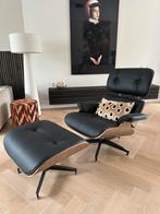 Lounge chair XL zwart walnoot, Ophalen of Verzenden, Zo goed als nieuw, Leer