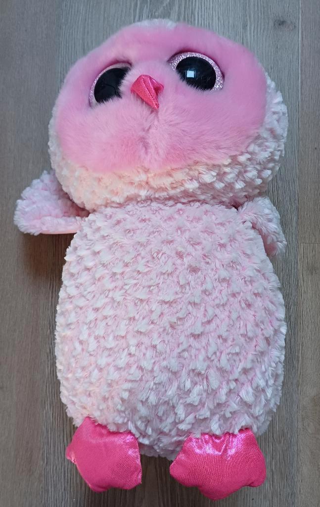 Ty Beanie Boo XL, 42cm, uil, zeer nette staat!!!, Kinderen en Baby's, Speelgoed | Knuffels en Pluche, Zo goed als nieuw, Overige typen