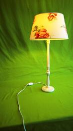 Tall White Table Lamp | Floral Fabric Shade | Elegant, Huis en Inrichting, Verzenden, Gebruikt, Hout, Floral