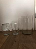 3 glazen vazen., Nieuw, Ophalen of Verzenden
