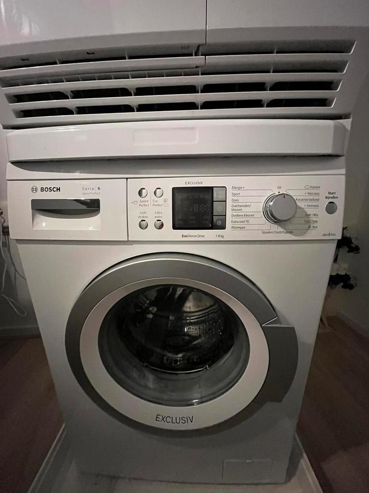Wasmachine en droger, Witgoed en Apparatuur, Wasmachines, Zo goed als nieuw, 6 tot 8 kg, 85 tot 90 cm, 1200 tot 1600 toeren, Ophalen