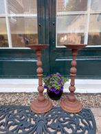 Brocante hoge  gietijzeren kandelaars 50cm, Ophalen, Overige materialen